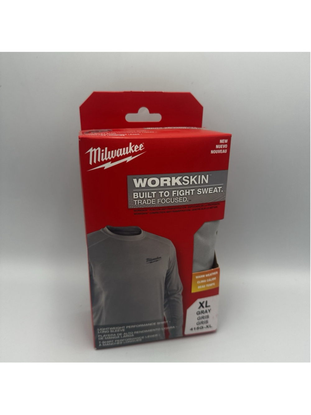 Milwaukee Men's WORKSKIN XL Gray Lightweight Performance Long Sleeved T-Shirt